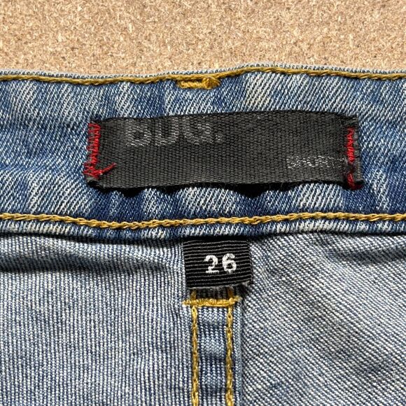 BDG Shorts Womens 26 Jeans Stretch Cut-Off USA Bottoms 3" Denim‎ Biker - Picture 3 of 9